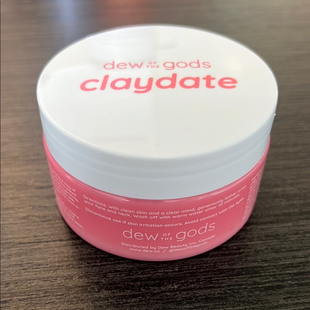 DEW OF THE GODS Claydate Pink Skincare Mask NWT